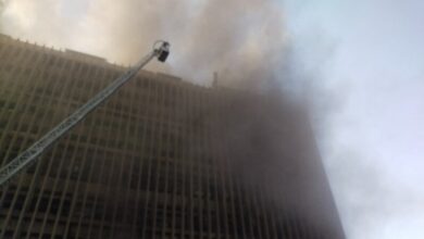 انتهاء عمليات التبريد لحريق سنترال رمسيس