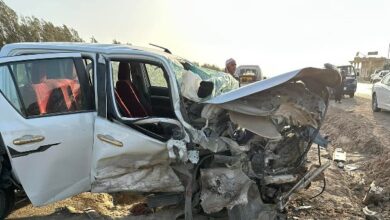 بالأسماء.. مصرع وإصابة 5 من أسره واحدة في انقلاب سيارة بمحور الضبعه